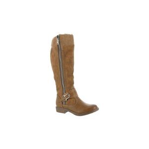ZIGI SOHO Womens Brown Strappy Stephany Round Toe Block Heel Riding Boot 7
